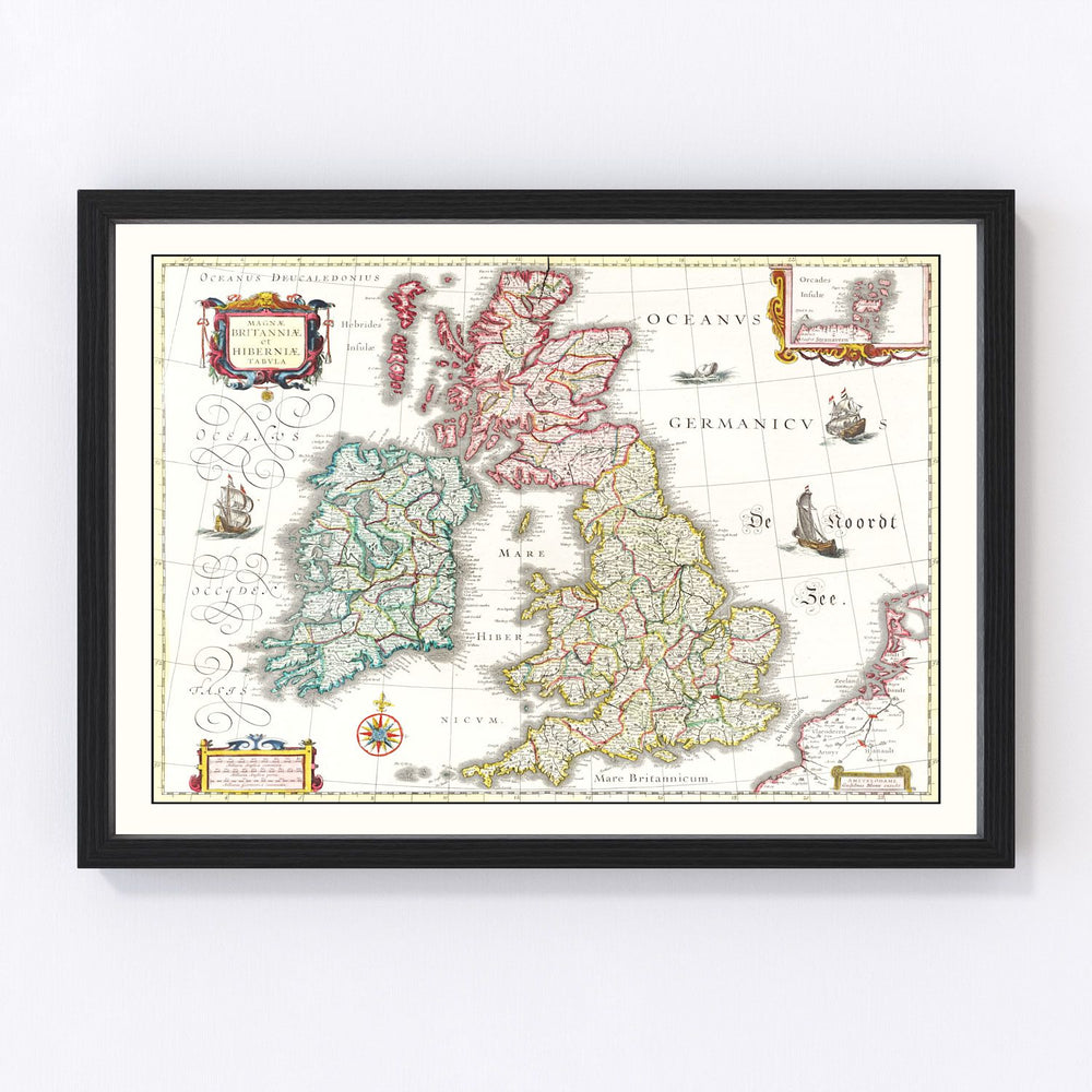 England Vintage Map 1665