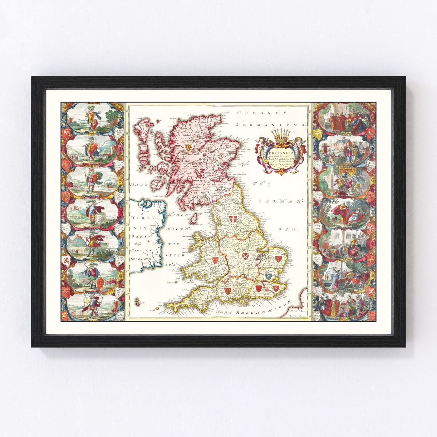 England Vintage Map 1665