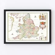 England Vintage Map 1665