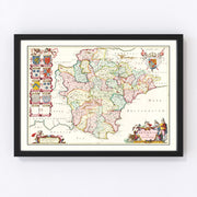 Devon Vintage Map 1665