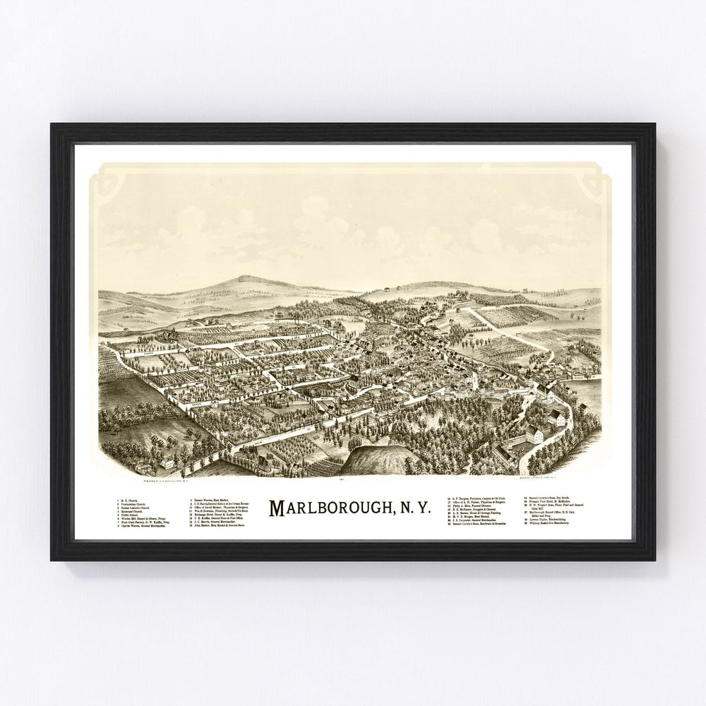 Malborough Vintage Map 1891