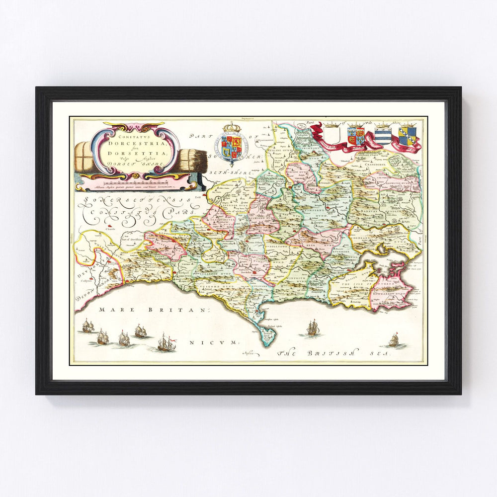 Dorsetshire Vintage Map 1665