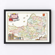 Somerset Vintage Map 1665
