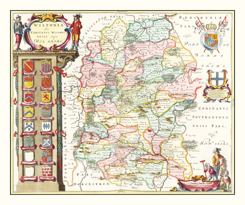 Size comparison using Vintage Map of Wiltshire 1665