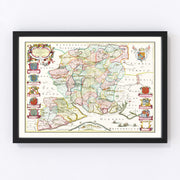 Hampshire Vintage Map 1665