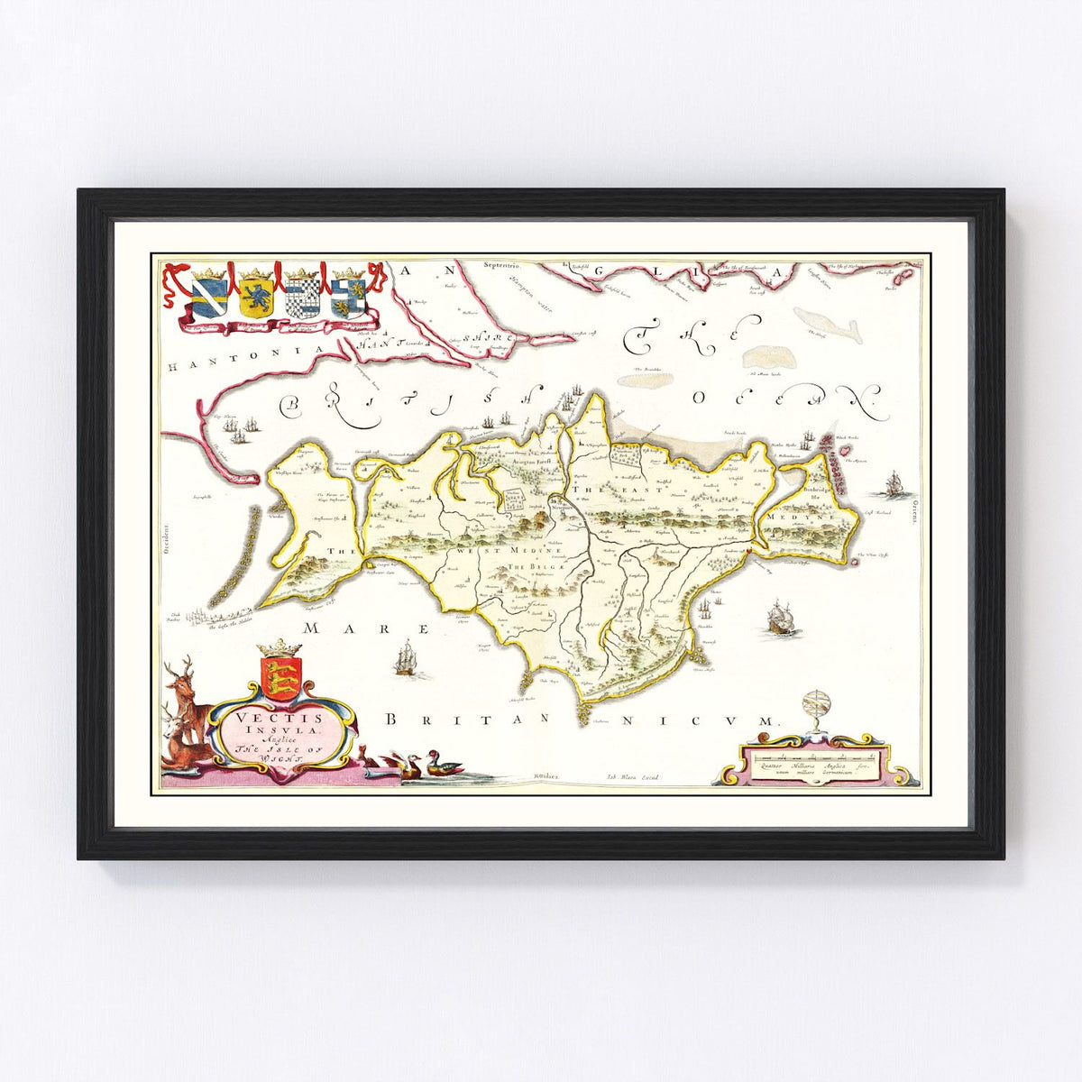 The Isle of Wight Vintage Map 1665