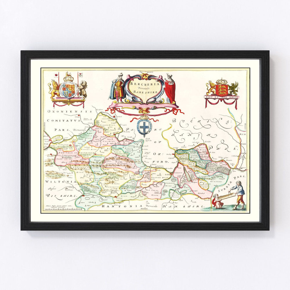 Berkshire Vintage Map 1665