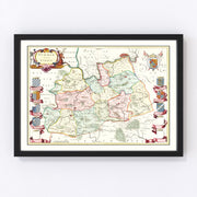 Surrey Vintage Map 1665