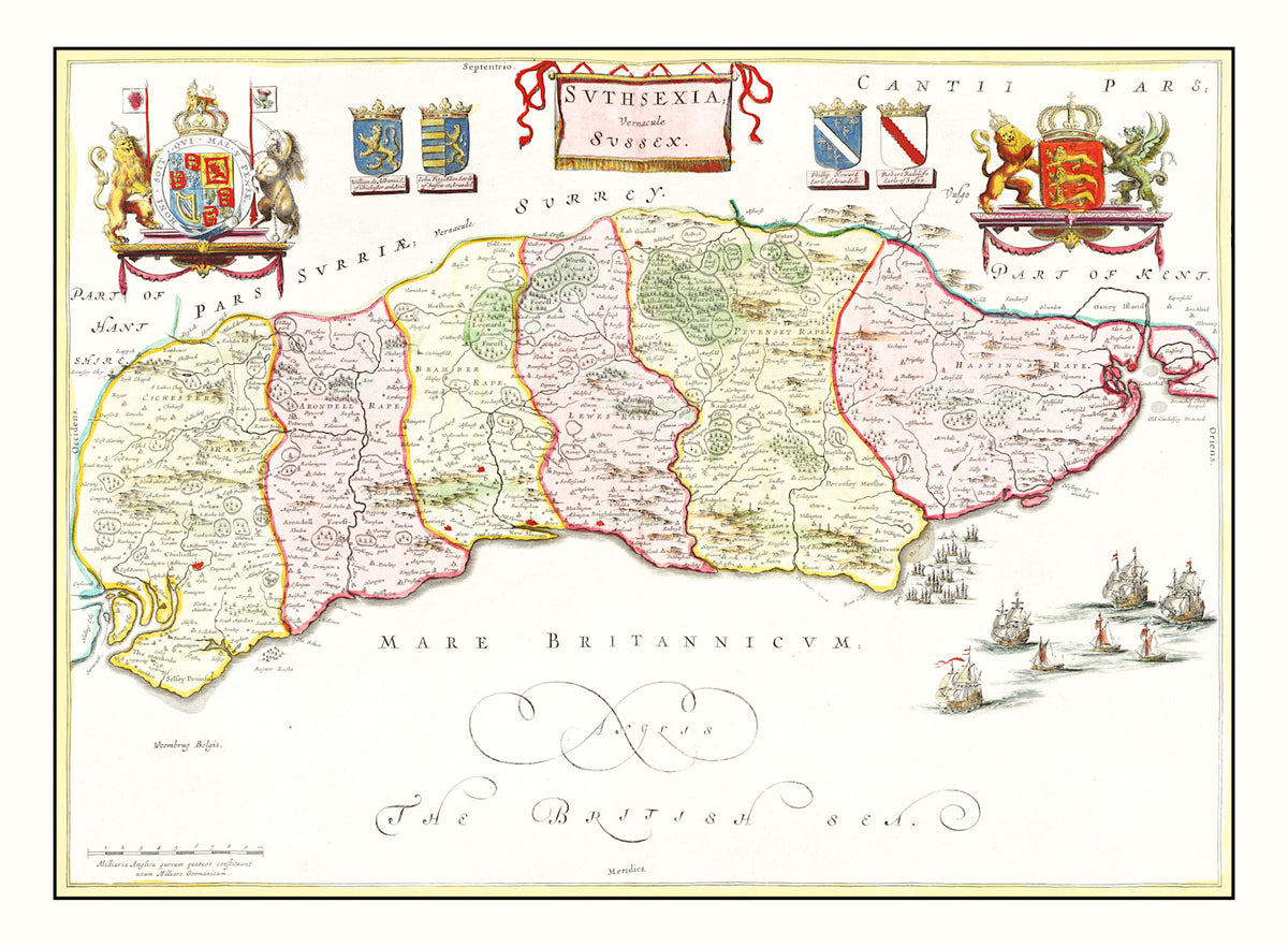 Preview of Vintage Map of Sussex 1665