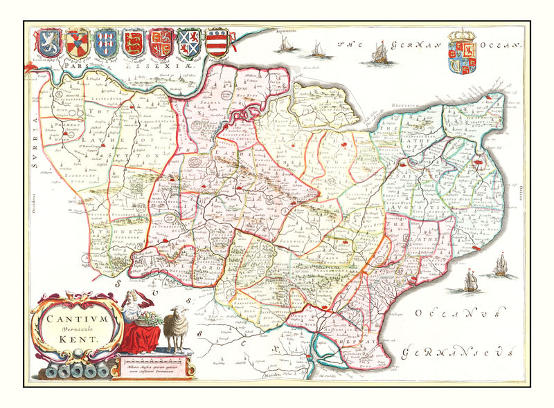 Size comparison using Vintage Map of Kent 1665