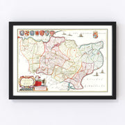 Kent Vintage Map 1665