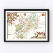 Gloucestershire Vintage Map 1665