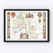Oxfordshire Vintage Map 1665