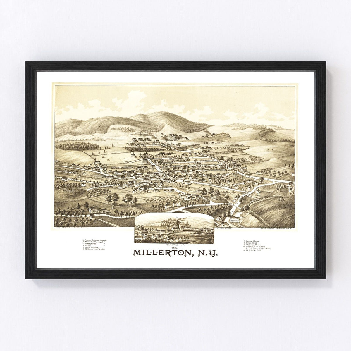 Millerton Vintage Map 1887