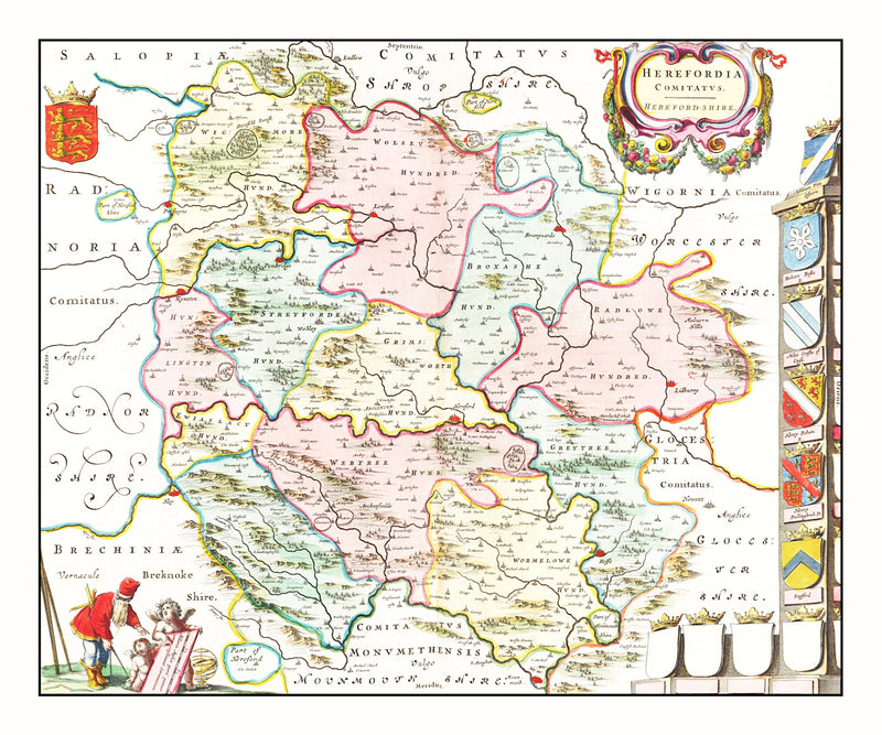 Size comparison using Vintage Map of Herefordshire 1665