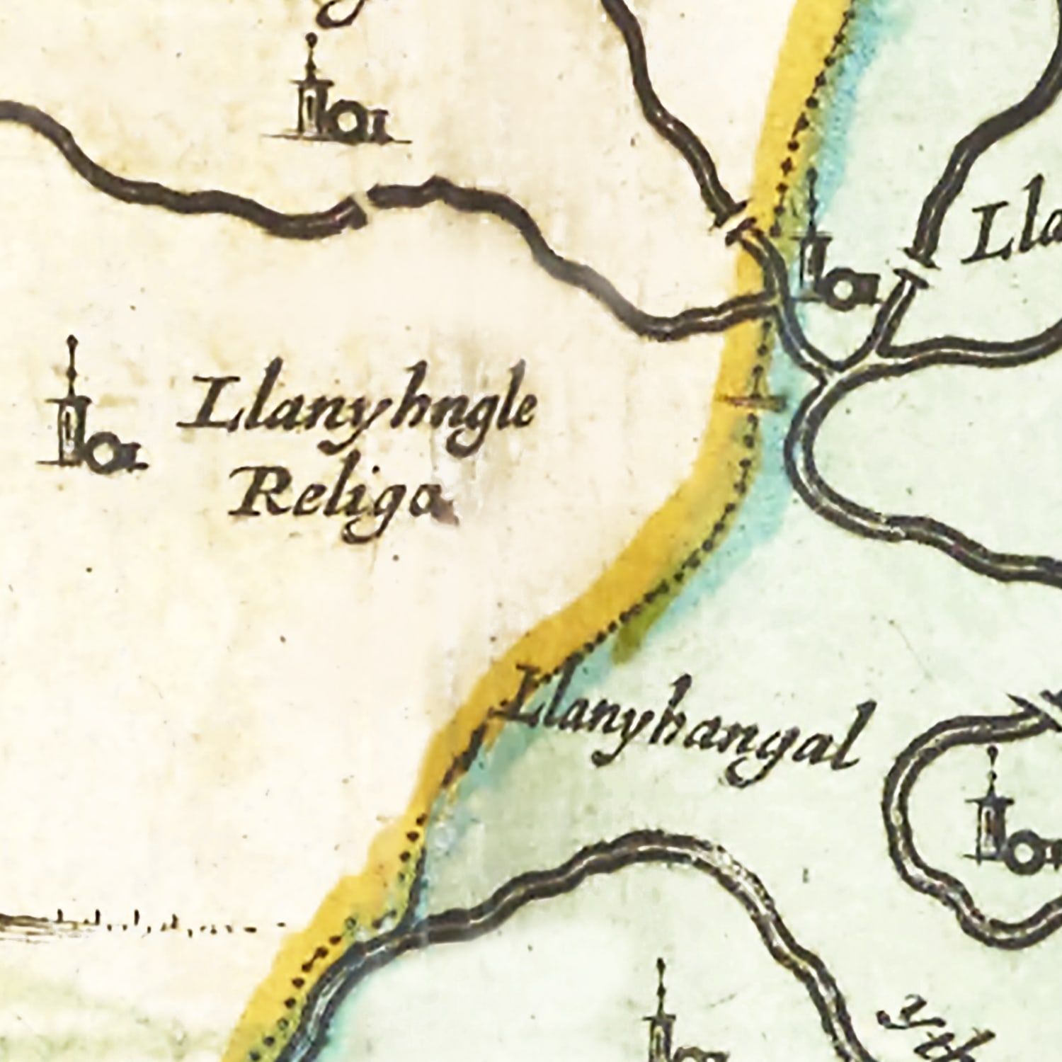 Restored historic details from the 1665 region map of County