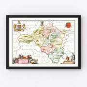 Radnorshire Vintage Map 1665
