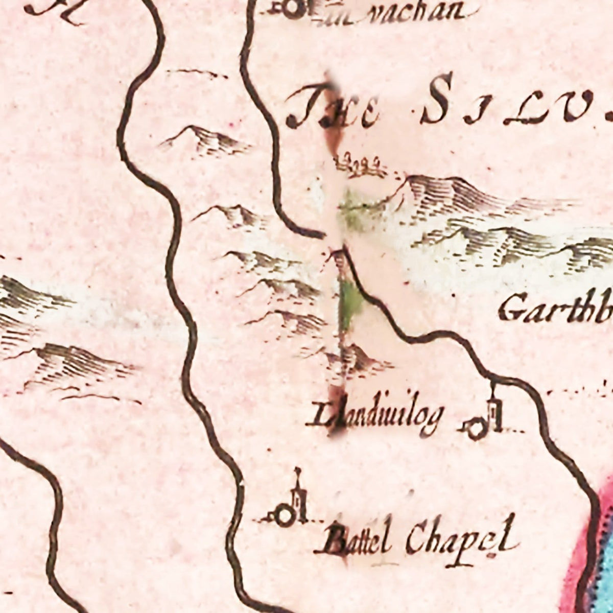 Restored historic details from the 1665 region map of County