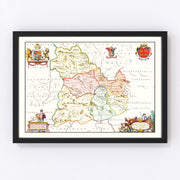 Brecknockshire Vintage Map 1665