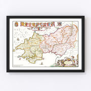 Pembrokeshire Vintage Map 1665