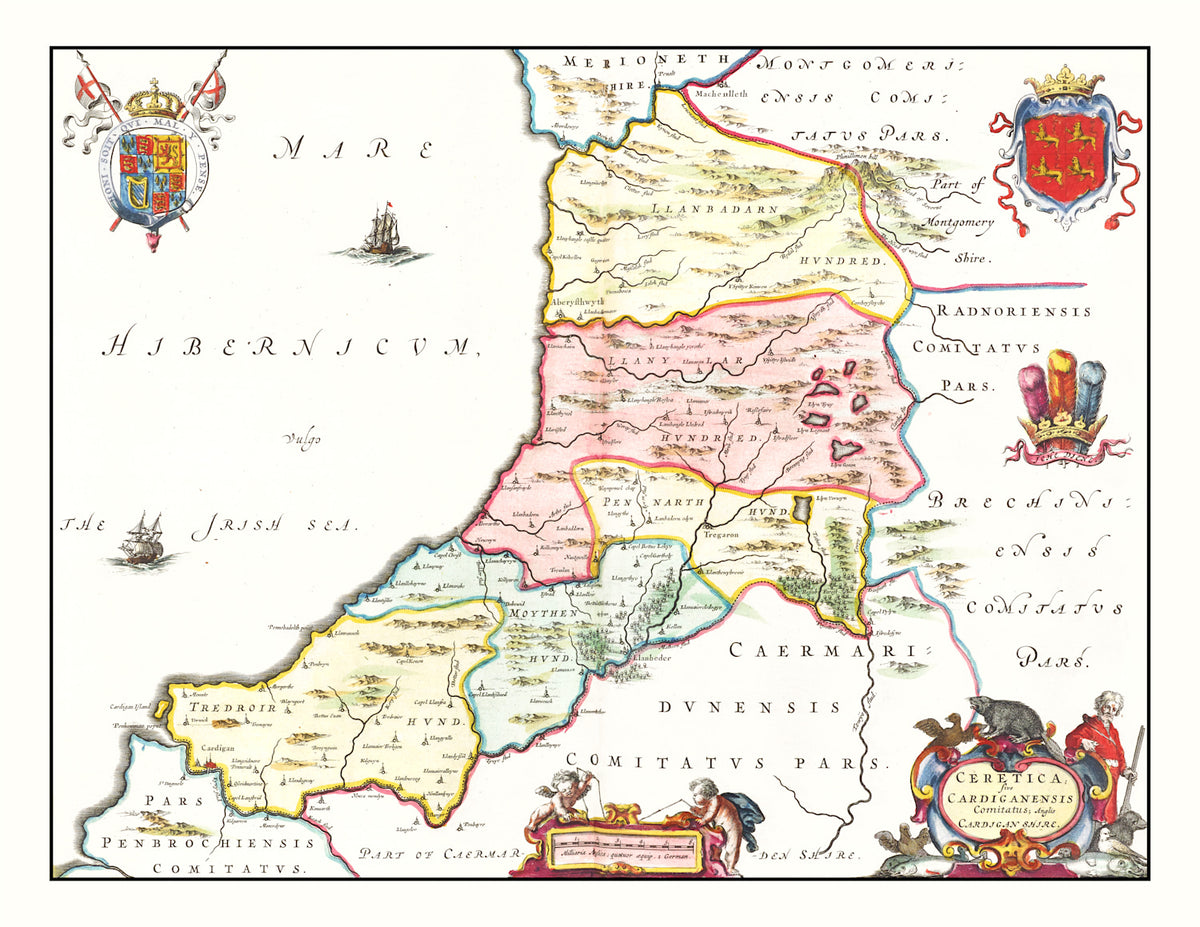 Preview of Vintage Map of Montgomeryshire 1665