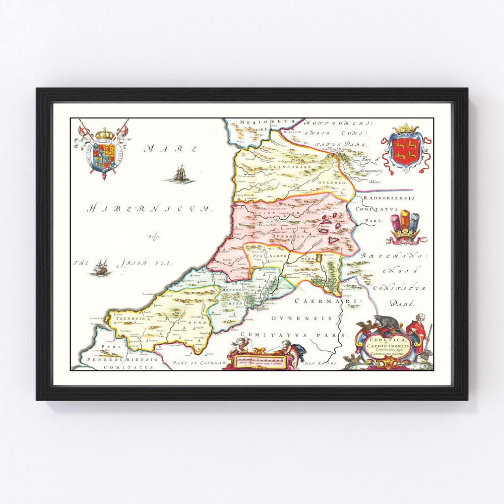 Montgomeryshire Vintage Map 1665