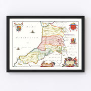 Montgomeryshire Vintage Map 1665