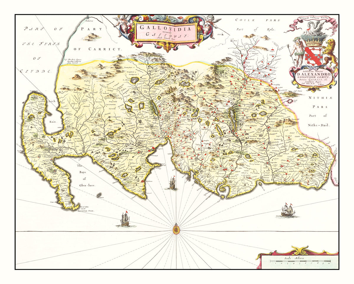 Preview of Vintage Map of Galloway, Scotland 1665