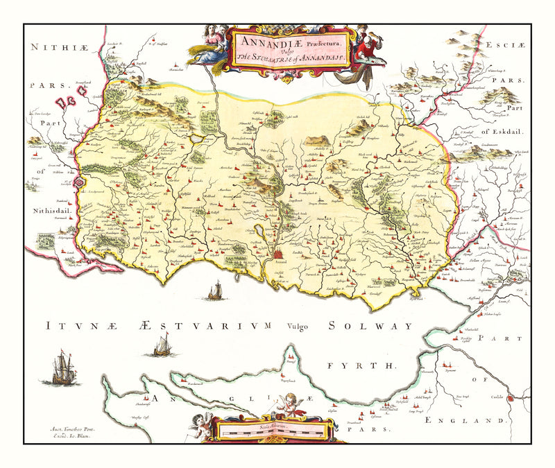 Size comparison using Vintage Map of Annandale, Scotland 1665