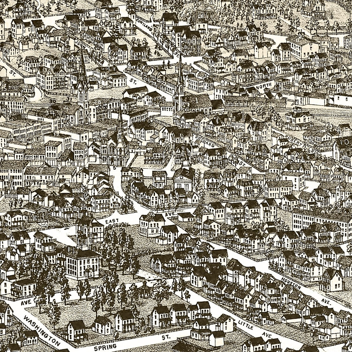 Restored historic details from the 1887 city map of Middletown, New York