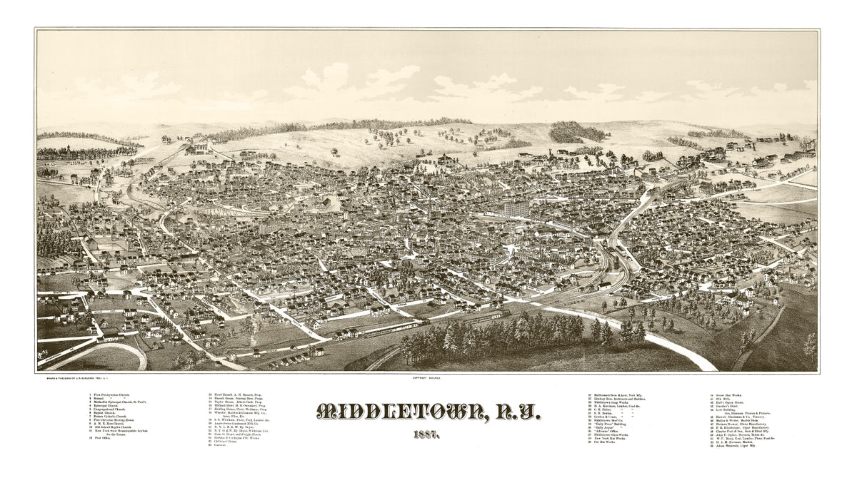 Preview of Vintage Map of Middletown, New York 1887