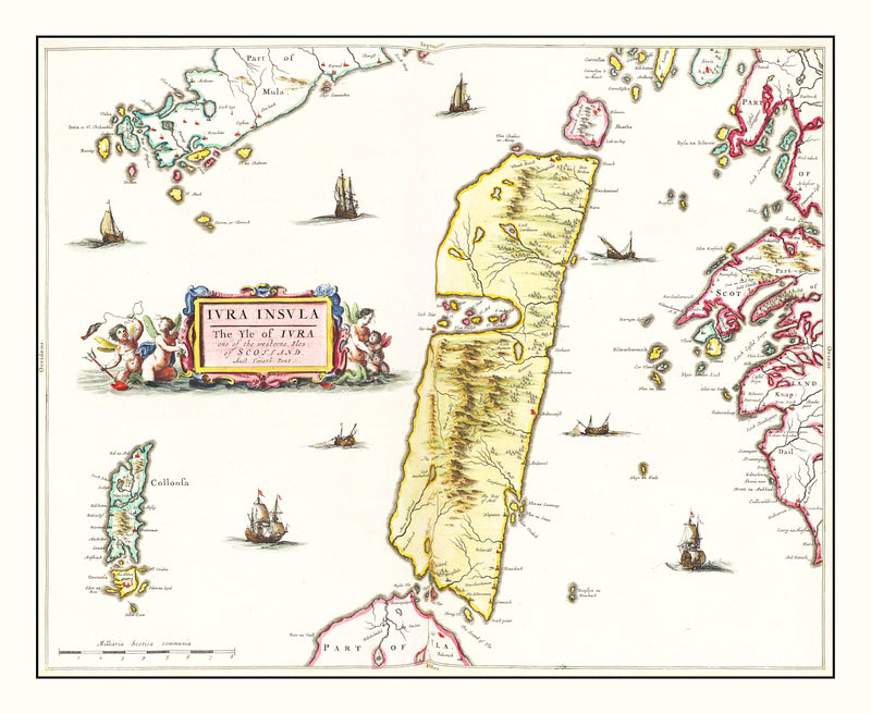 Size comparison using Vintage Map of the Isle of Jura 1665