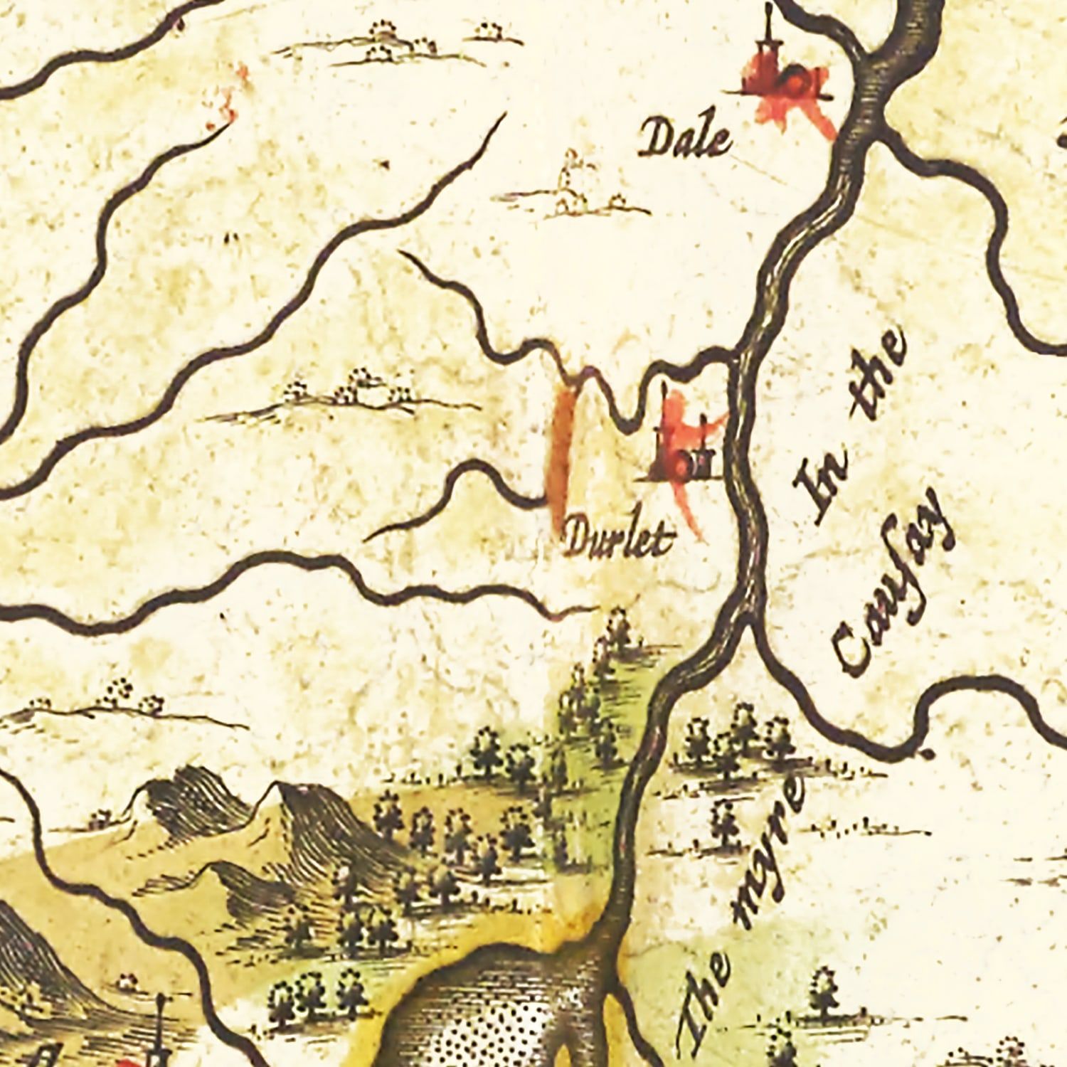 Restored historic details from the 1665 region map of County