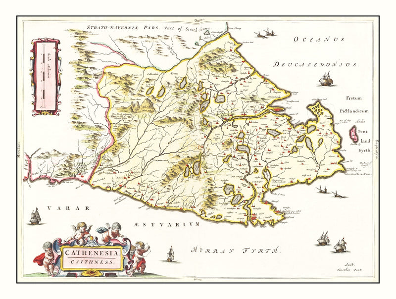 Size comparison using Vintage Map of Caithness, Scotland 1665