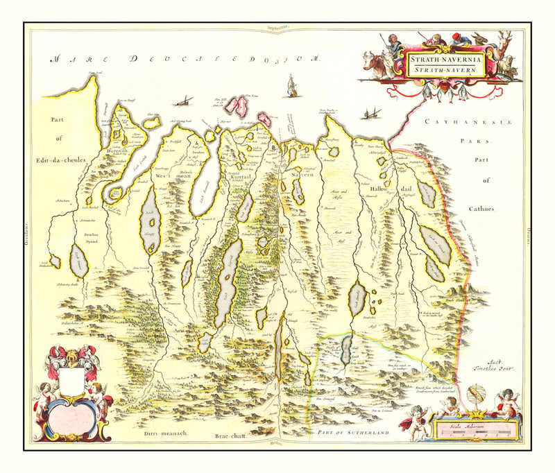 Size comparison using Vintage Map of Strathnaver, Scotland 1665