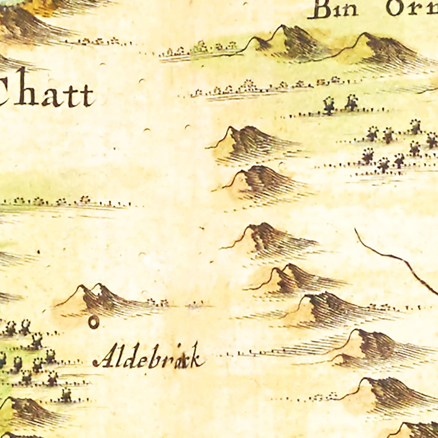Restored historic details from the 1665 region map of County
