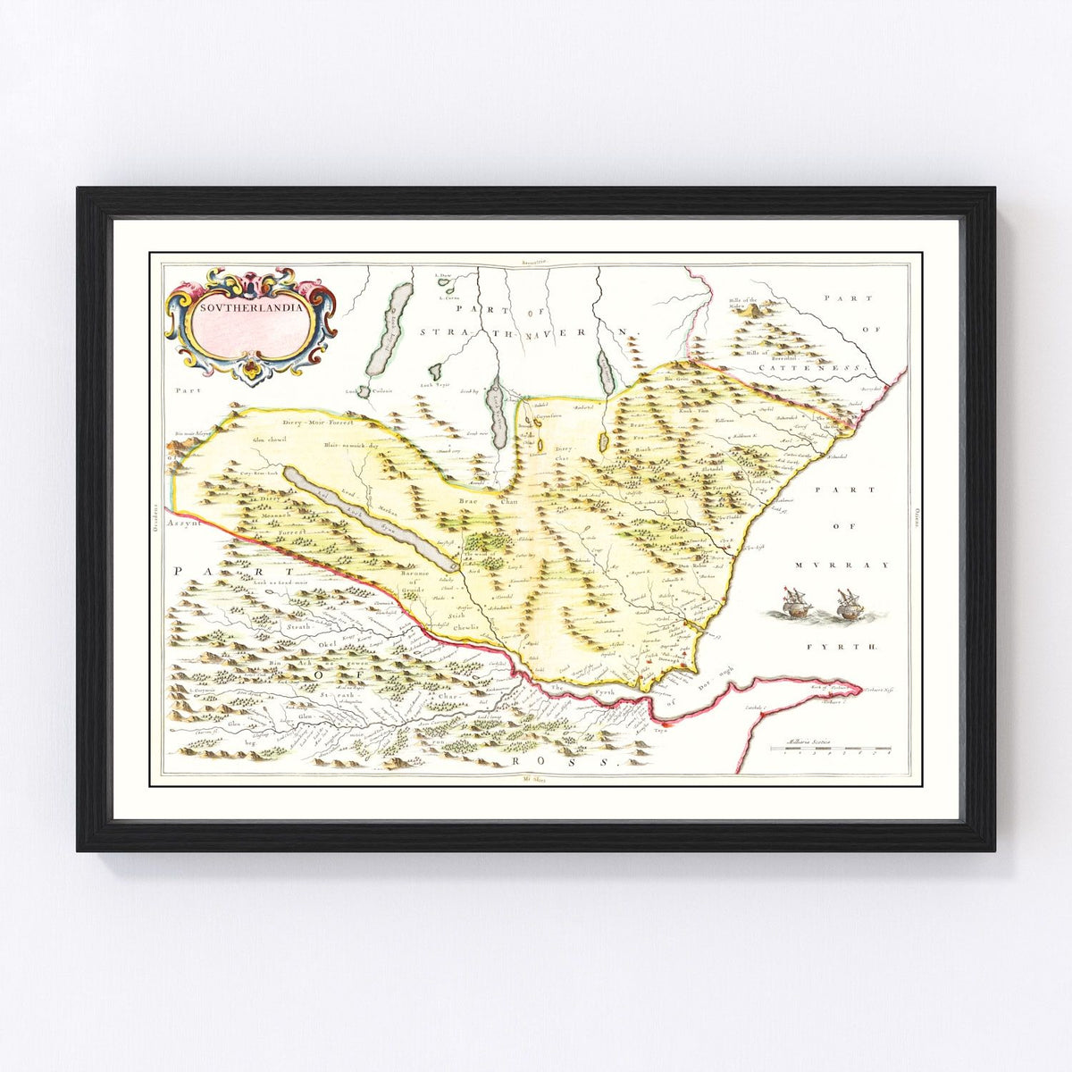 Sutherland Vintage Map 1665