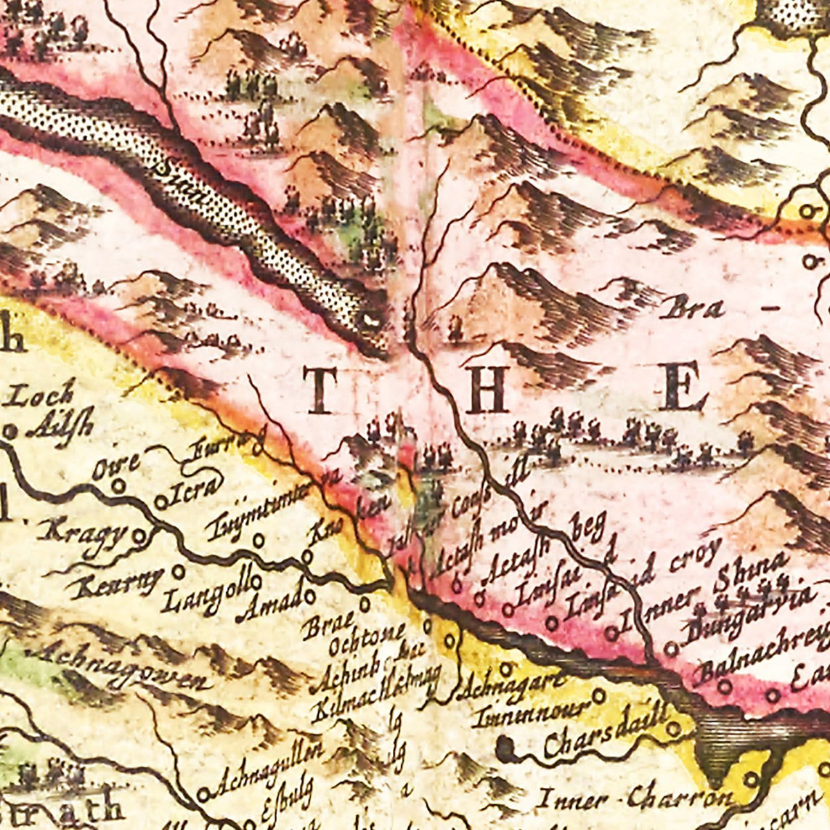 Restored historic details from the 1665 region map of County