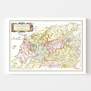 Vintage Map of Loch Ness, Scotland 1665