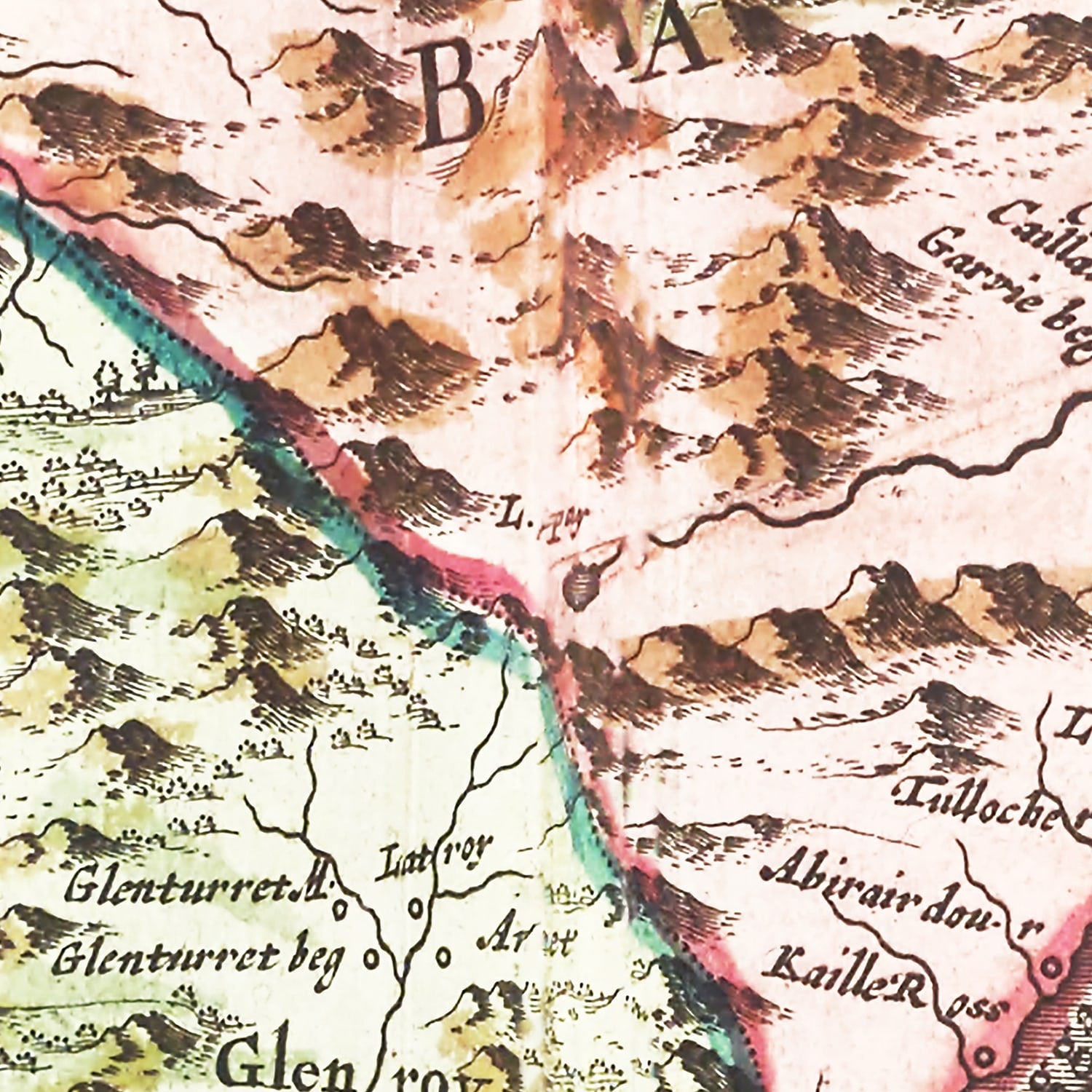 Restored historic details from the 1665 region map of County
