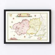 Bretagne (Brittany) Vintage Map 1665