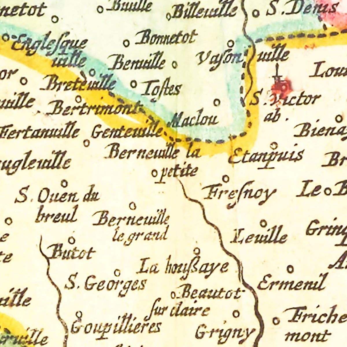 Restored historic details from the 1665 region map of County