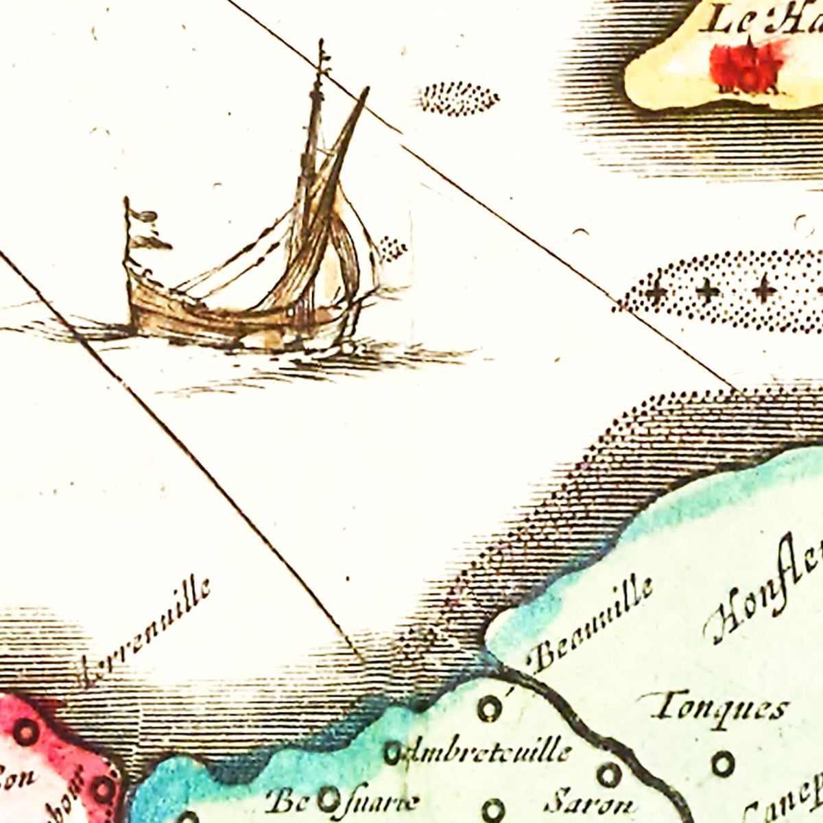 Restored historic details from the 1665 region map of County