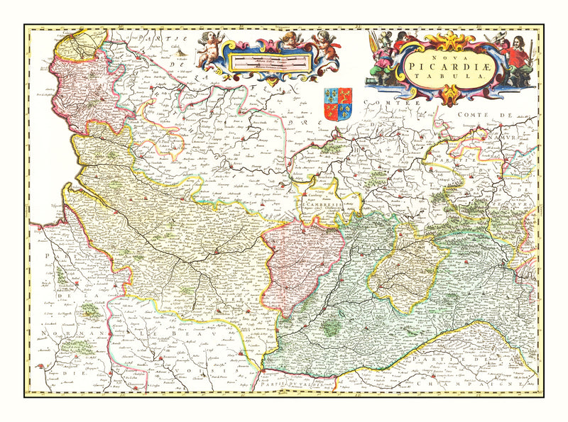 Size comparison using Vintage Map of Picardy, France 1665