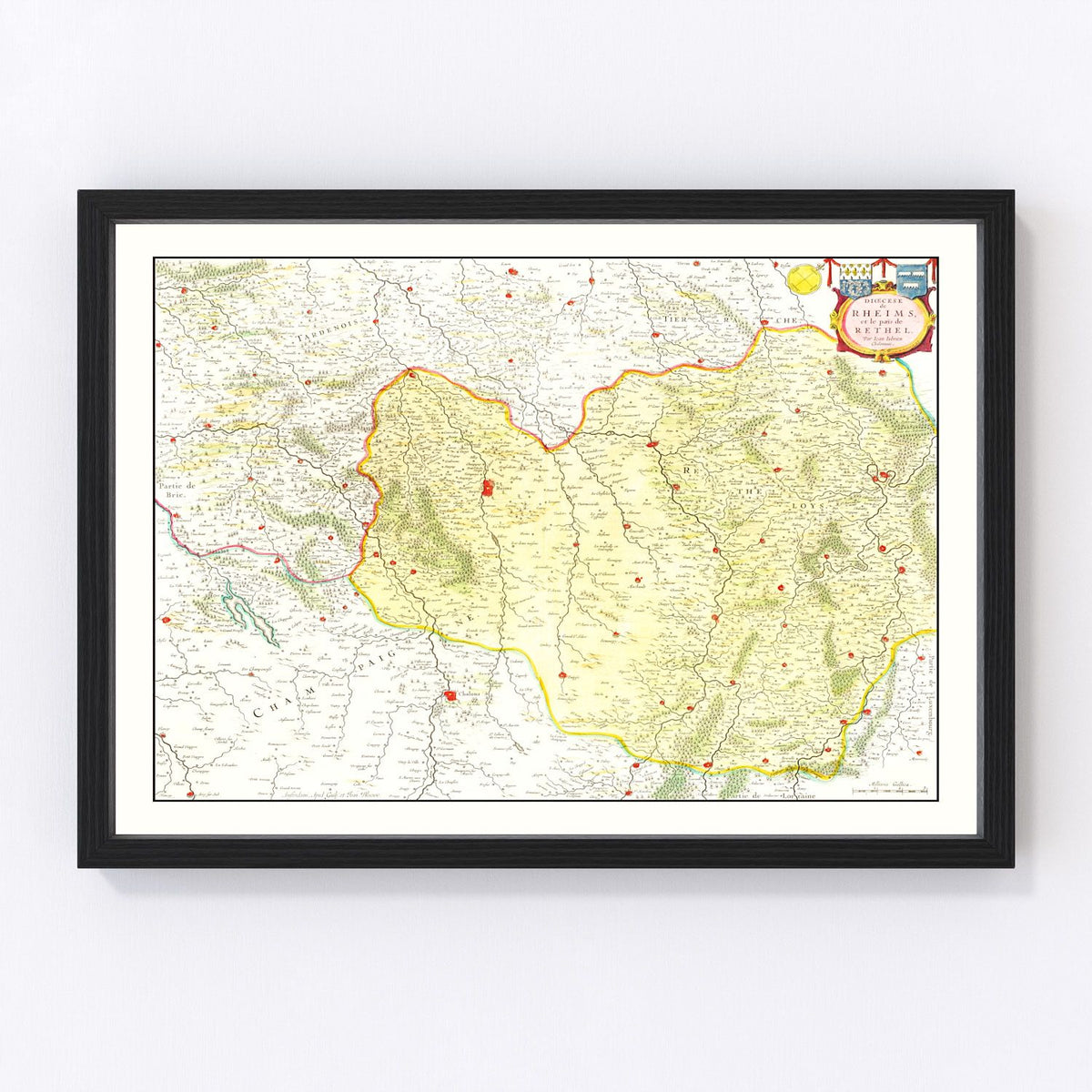 Champagne Region of France Vintage Map 1665