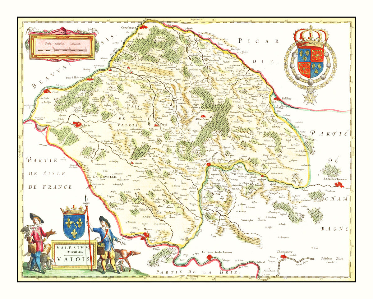 Preview of Vintage Map of Valois, France 1665