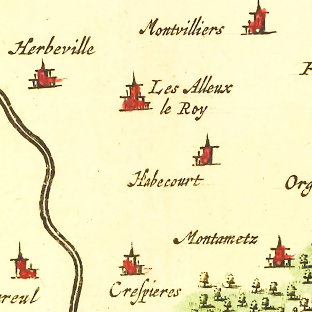 Restored historic details from the 1665 region map of County
