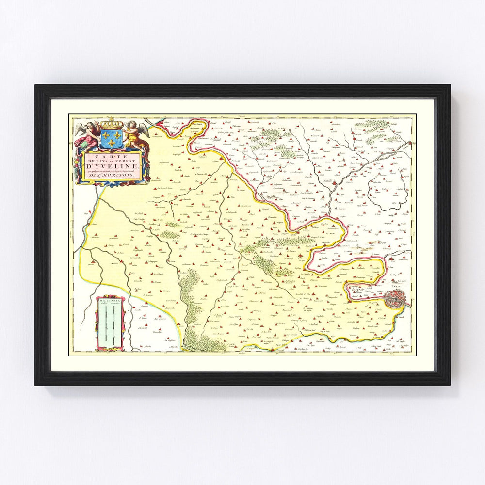 Paris Region of France Vintage Map 1665