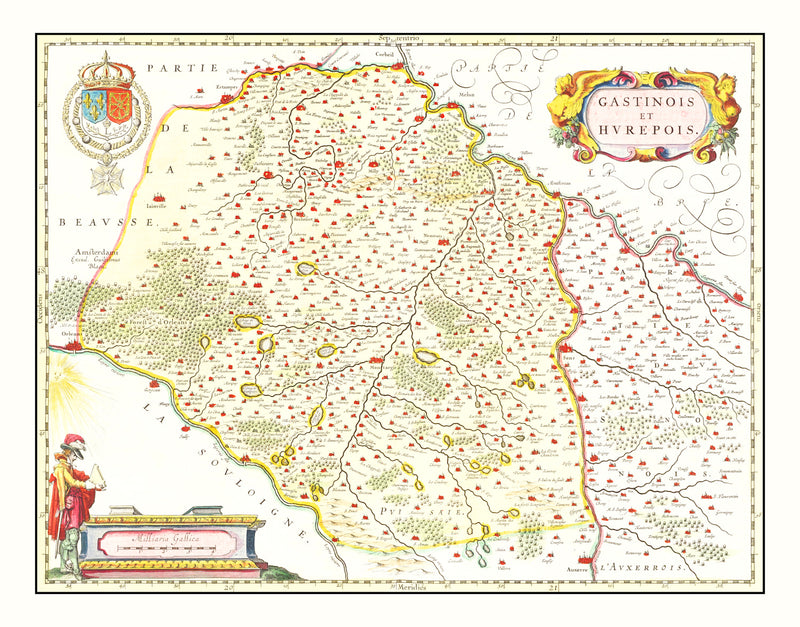 Size comparison using Vintage Map of Gastins & Hurepoix France 1665