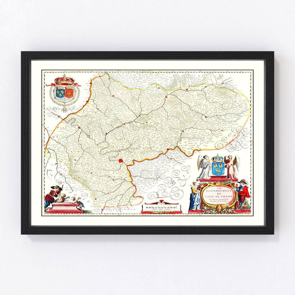 Ile-de-France Vintage Map 1665